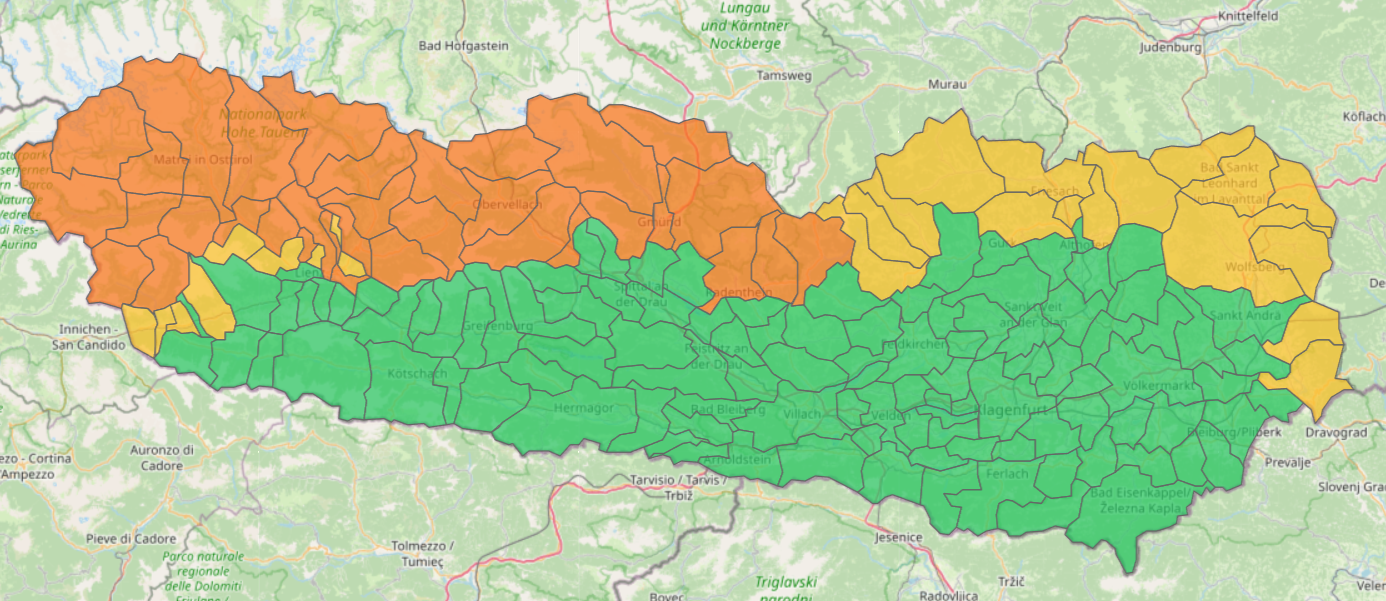 Warnkarte für Donnerstag, 21. Oktober 2025